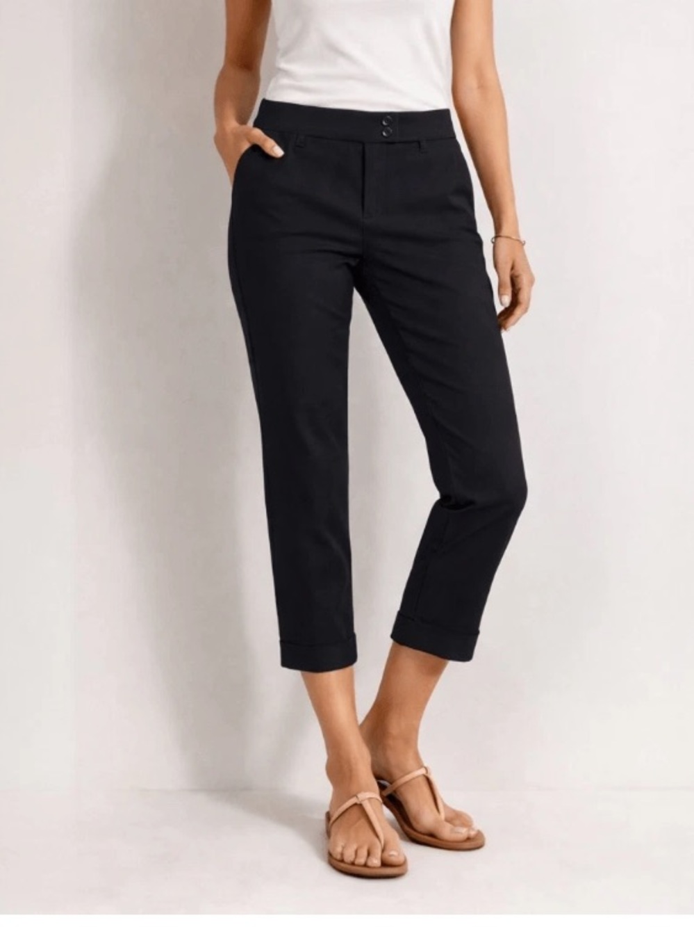 White House Black Market Legacy Black Cropped Capri Corpcore Pants - Picture 10 of 12